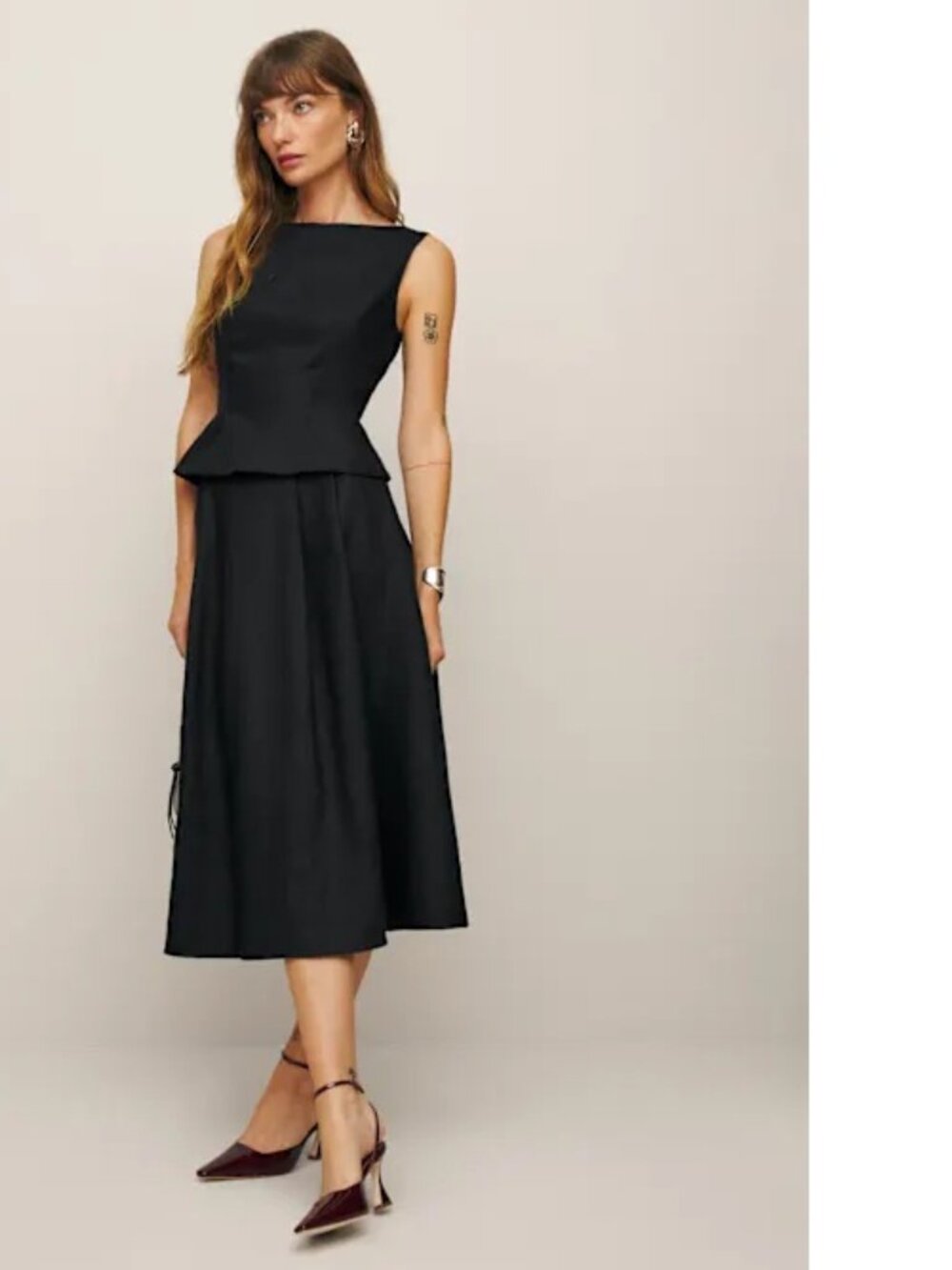 Reformation Moya Linen Two Piece Black Size 0